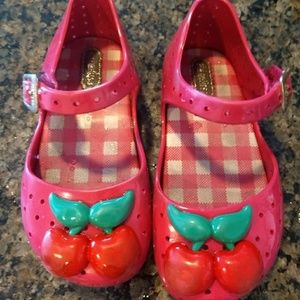 Mini melissa pink cherry shoe size 8